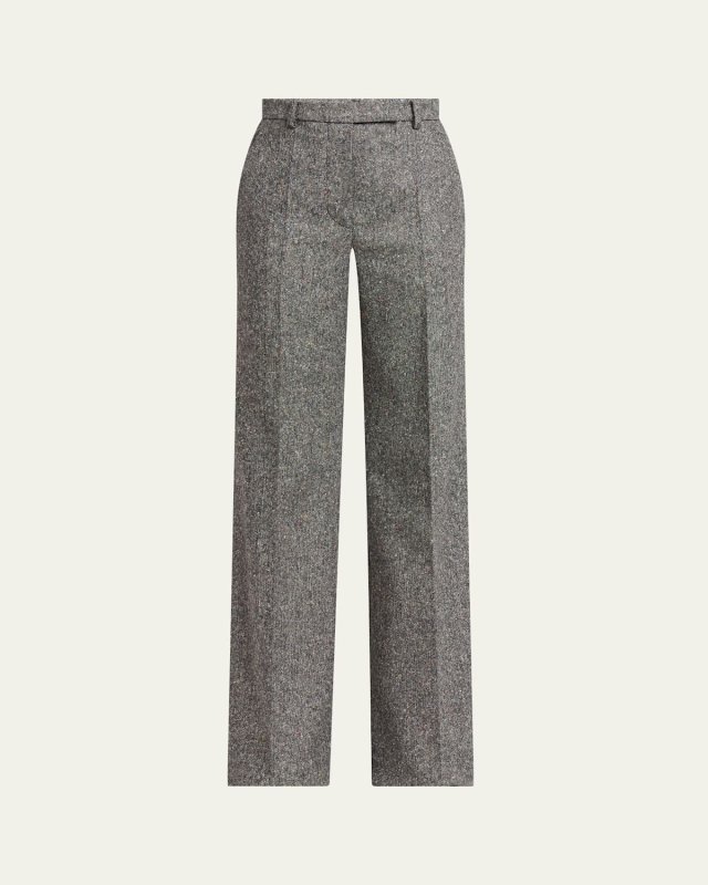 Wool Woven Flare Pants